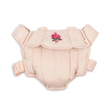  Porte-poupée Cameo Rose Konges Slojd en coton bio rose poudré avec broderie fleur