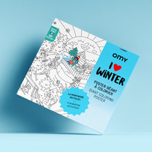  Poster géant à colorier, thème hiver, marque Omy.