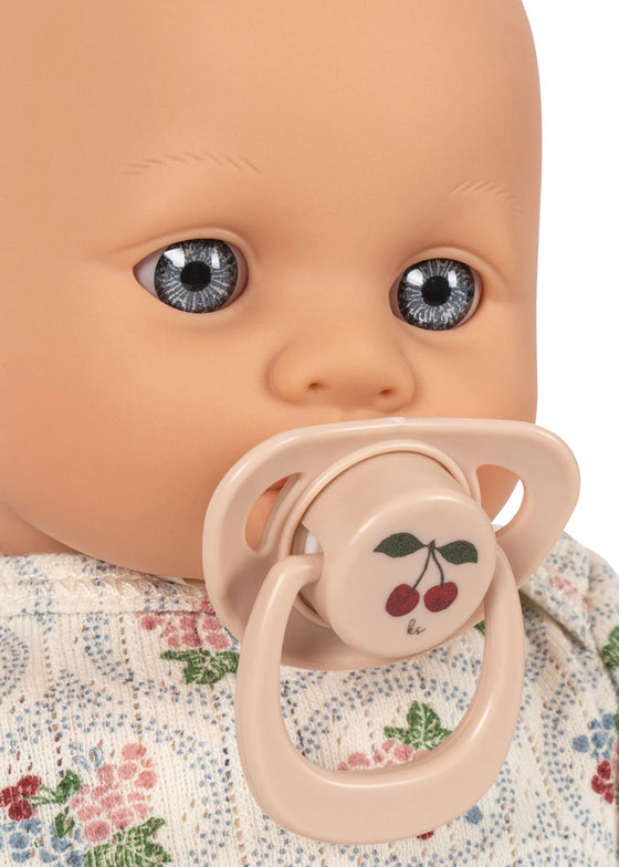 Poupée Violette avec tétine et pyjama fleuri Verona Blues – Konges Sløjd