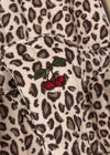 Poussette canne pour poupée Leo léopard Konges Sløjd avec broderie cerises