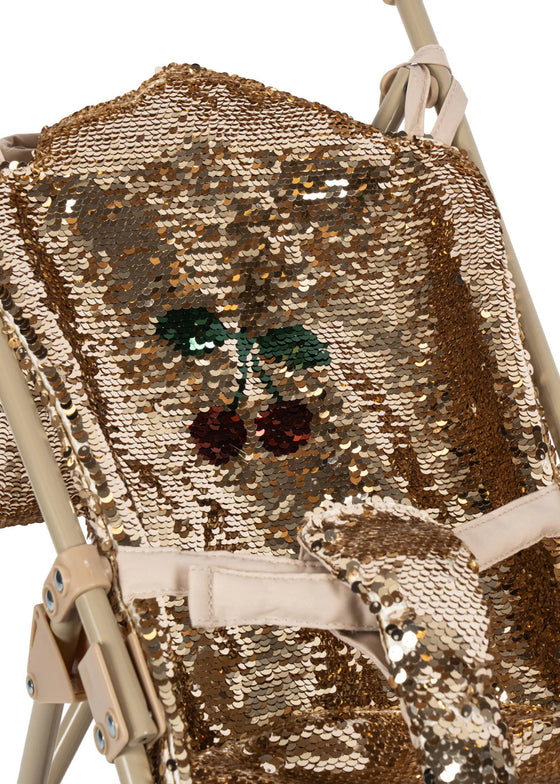 Poussette canne poupée Sparkly Cherry Konges Slojd pliable à paillettes