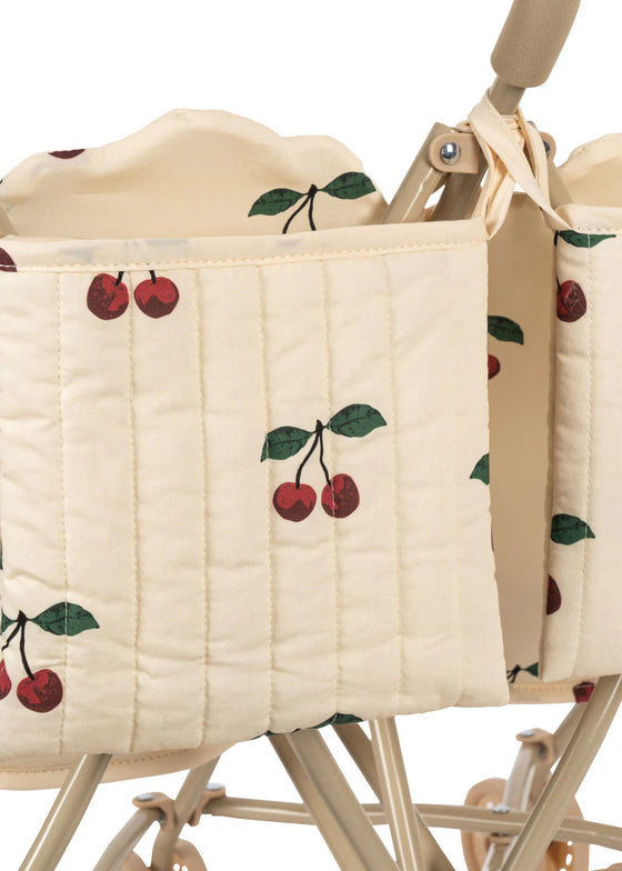 Poussette double pour poupées imprimé cerises – Konges Slojd