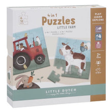  Puzzle 4 en 1, collection Little Farm, marque Little Dutch.