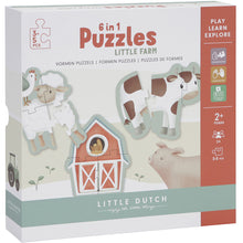  Puzzles 6 en 1, collection Little Farm, marque Little Dutch.