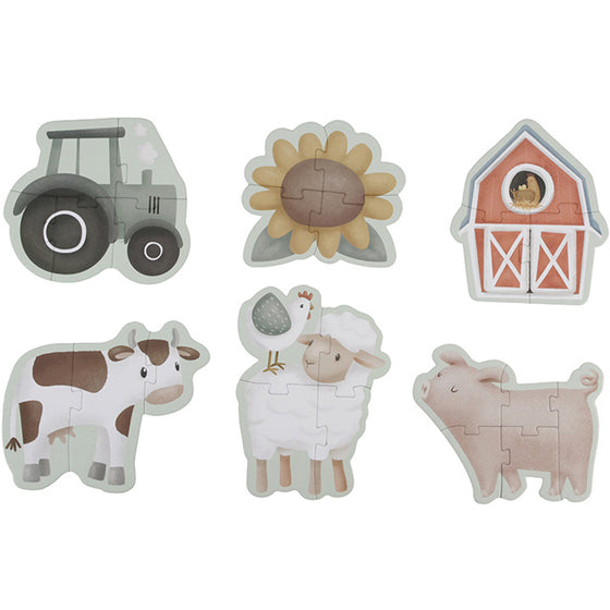 Puzzles 6 en 1, collection Little Farm, marque Little Dutch.