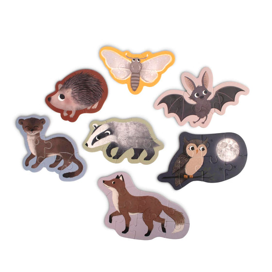 Puzzle phosphorescent amis de la forêt Filibabba - animaux lumineux dès 3 ans
