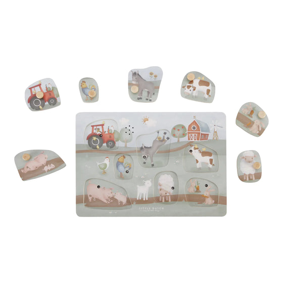 Puzzle sonore Little Farm, marque Little Dutch.