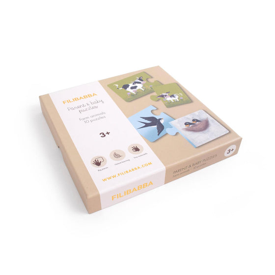 Puzzles mamans et bébés animaux de la ferme Filibabba - jeu éducatif 10 puzzles dès 3 ans