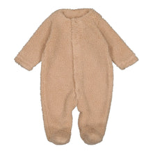  Pyjama bébé en moumoute beige Mellipou, combinaison chaude et confortable avec pieds pour l’hiver