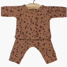  Pyjama en nid d'abeille pour poupées Gordis, couleur Galet et cassonade, marque Minikane.