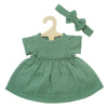 Robe et bandeau pour poupée – Vert sauge Heless
