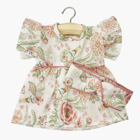 Robe Daisy fleurie avec bandeau pour poupée 34-38 cm – vêtement en coton léger compatible Minikane.