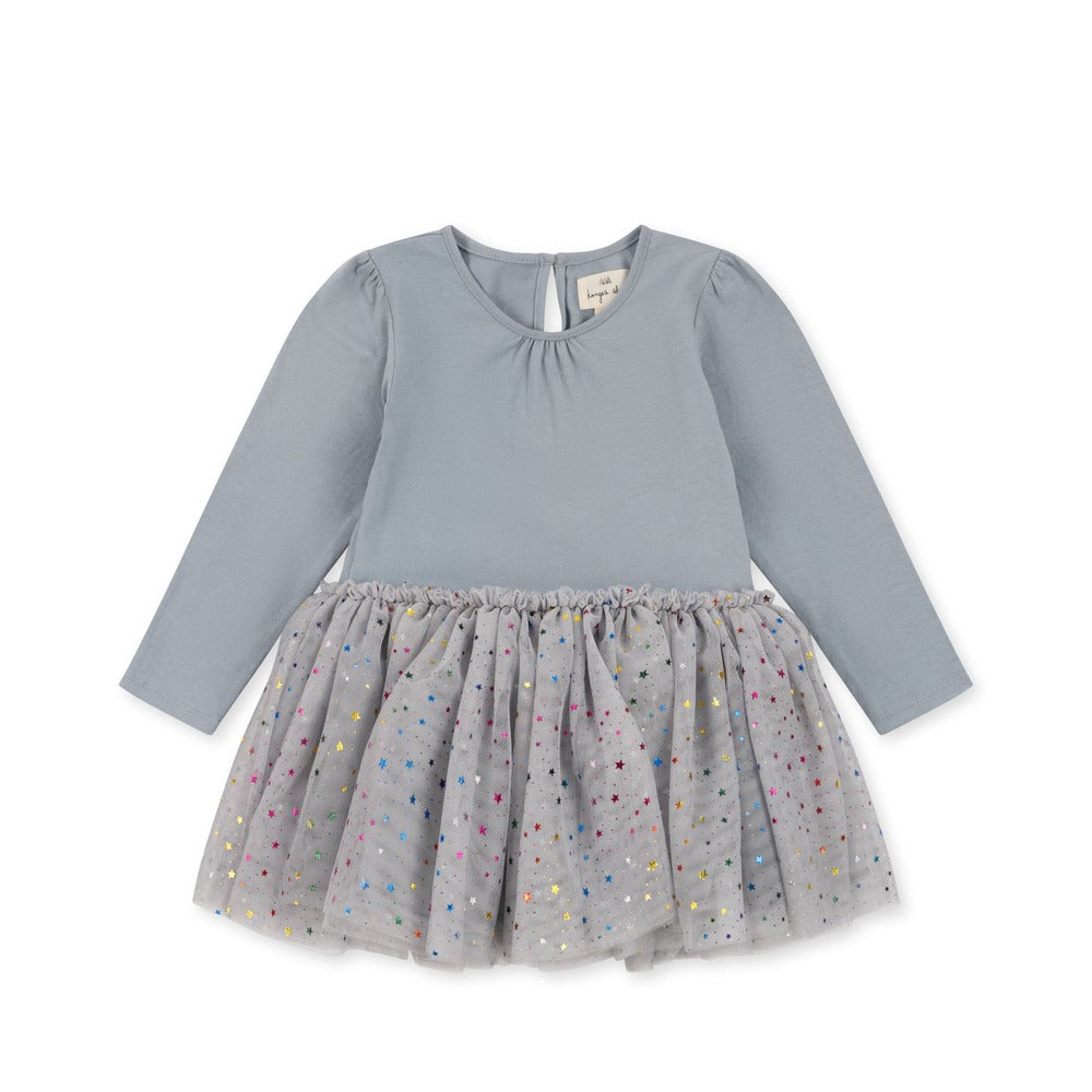  Robe à tutu ballerine, bleu ciel, étoiles multicolore, marque Konges Slojd.