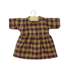 robe faustine manches longues flanelle vichy olive bordeaux poupees gordis minikane