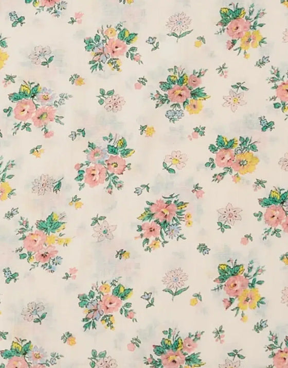 Robe fleurie printemps rose et headband assorti pour poupée 34-38 cm – collection Emile et Ida x Minikane.