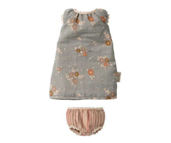 Robe fleurie et culotte Maileg pour lapin taille 1 – vêtement poupée miniature