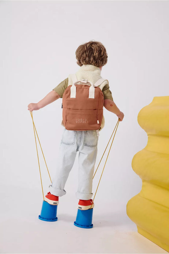 sac à dos Roméo personnalisable tomette Petit Picotin enfant – sac crèche maternelle prénom