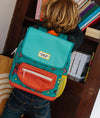 Sac à dos carré Disco Roar Hello Hossy turquoise pour enfants de 2 à 5 ans