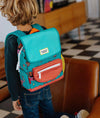 Sac à dos carré Disco Roar Hello Hossy turquoise pour enfants de 2 à 5 ans