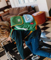 Sac à dos carré Green Lake Hello Hossy vert et bleu pour enfants