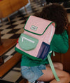 Sac à dos carré Mini Smoothie Hello Hossy rose pastel et vert pour enfants