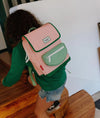 Sac à dos carré Mini Smoothie Hello Hossy rose pastel et vert pour enfants