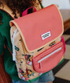 Sac à dos carré Unicorn Hello Hossy corail avec motifs licornes pour enfants