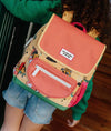 Sac à dos carré Unicorn Hello Hossy corail avec motifs licornes pour enfants