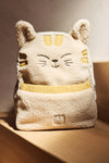 Sac à dos enfant chat Charlie Cat Jollein en bouclette écrue