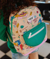 Sac à dos Cocktail Party Hello Hossy beige avec motifs fun pour enfants de 2 à 5 ans