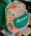 Sac à dos Cocktail Party Hello Hossy beige avec motifs fun pour enfants de 2 à 5 ans