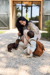 Sac à dos enfant chien Diego Jollein marron en bouclette