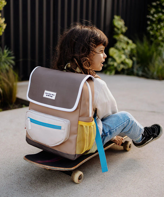 Sac à dos enfant Hello Hossy Mini Walnut beige jaune et marron
