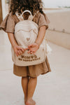 Sac à dos enfant beige brodé “Minus en vadrouille” Zakuw