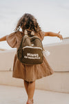 Sac à dos enfant kaki brodé “Minus en vadrouille” Zakuw
