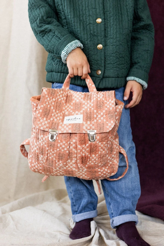 sac à dos Suji Tigro Rust Apaches Collections – sac enfant et adulte en coton matelassé pratique et tendance