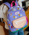 Sac à dos Sunflower Hello Hossy violet avec tournesols pour enfants de 2 à 5 ans