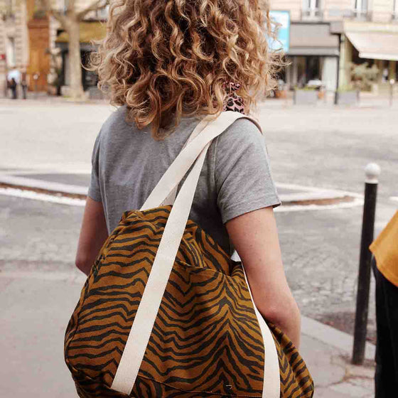 Sac à langer zébré tapenade modèle Raphaël de Rose in April