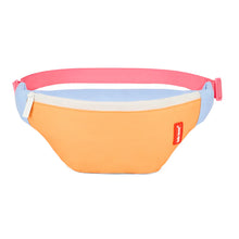  Sac banane enfant Hello Hossy Mini Indiana avec couleurs orange, bleu ciel et rose, fermeture blanche, ceinture réglable rose