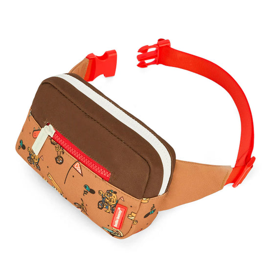 Sac banane enfant Hello Hossy Mascots Ride orange et marron avec mascottes à vélo et ceinture rouge