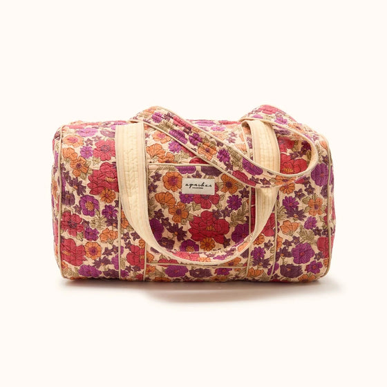 Sac Buddha Apaches Joy fleuri – sac week-end matelassé coton fleuri rose violet