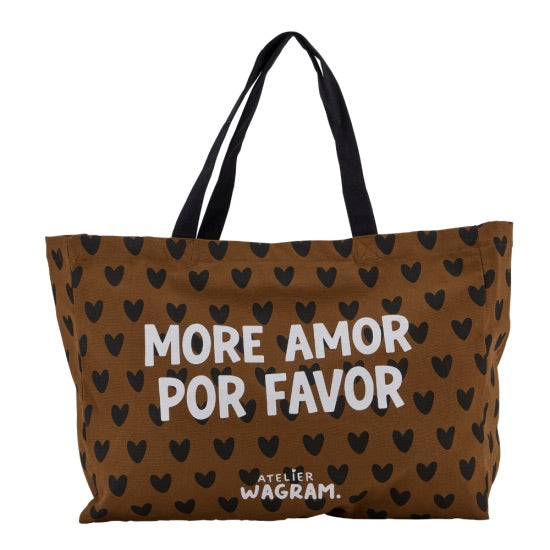 sac cabas XL Atelier Wagram More Amor Por Favor motif cœurs