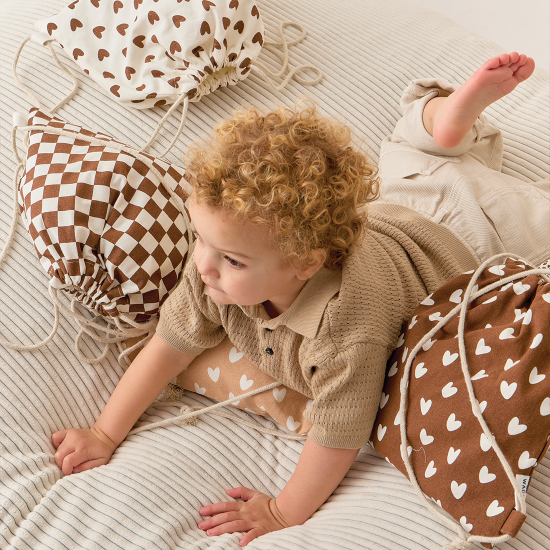 sac à cordons enfant motif damier - Atelier Wagram