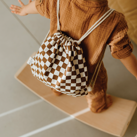 sac à cordons enfant motif damier - Atelier Wagram