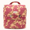 Sac à dos enfant Apaches Luji motif Bloom Macadamia – tissu fleuri rose sur fond beige