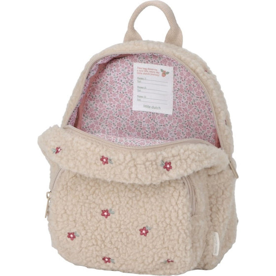 Sac à dos enfant en tissu teddy motif fleurs rouges – Little Dutch collection Fairy Garden