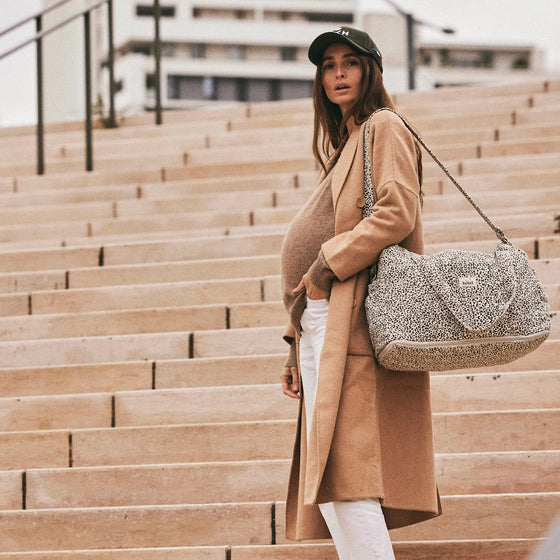 sac à langer 24/48h léopard effet lin Léo Beige Bebel