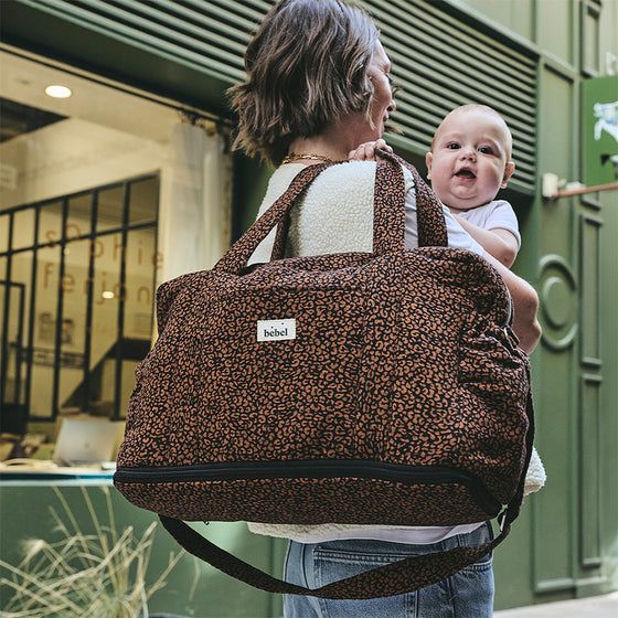 Sac à langer 24/48h léopard noir Bebel.
