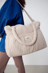 Sac à langer Bebel Comme un Bonbon en gaze de coton grège avec anses et bandoulière