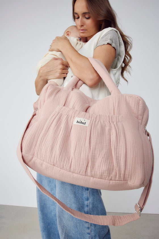 Sac à langer Comme un Bonbon vieux rose en gaze de coton - Bebel